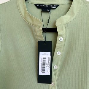 Veronica Beard sage green Coralee puffed-sleeve top-size small-brand new!
